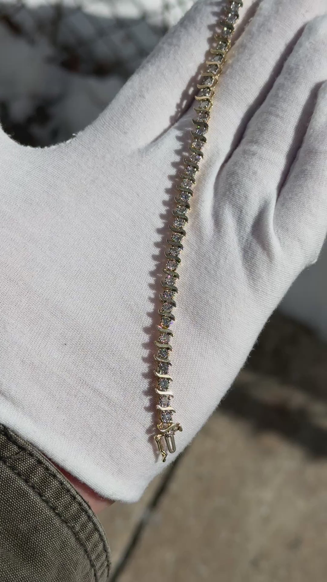 14K Yellow Gold Diamond Tennis Bracelet 2.80 CTW 40 Diamonds 7.5” Estate Jewelry