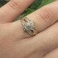 IGI Certified 14K Yellow & White Gold Diamond Cluster Ring – 0.25ct, Size 6.75