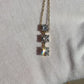 14K Yellow Gold Diamond Necklace w/ Three Stone Drop Pendant 1.92 CTW