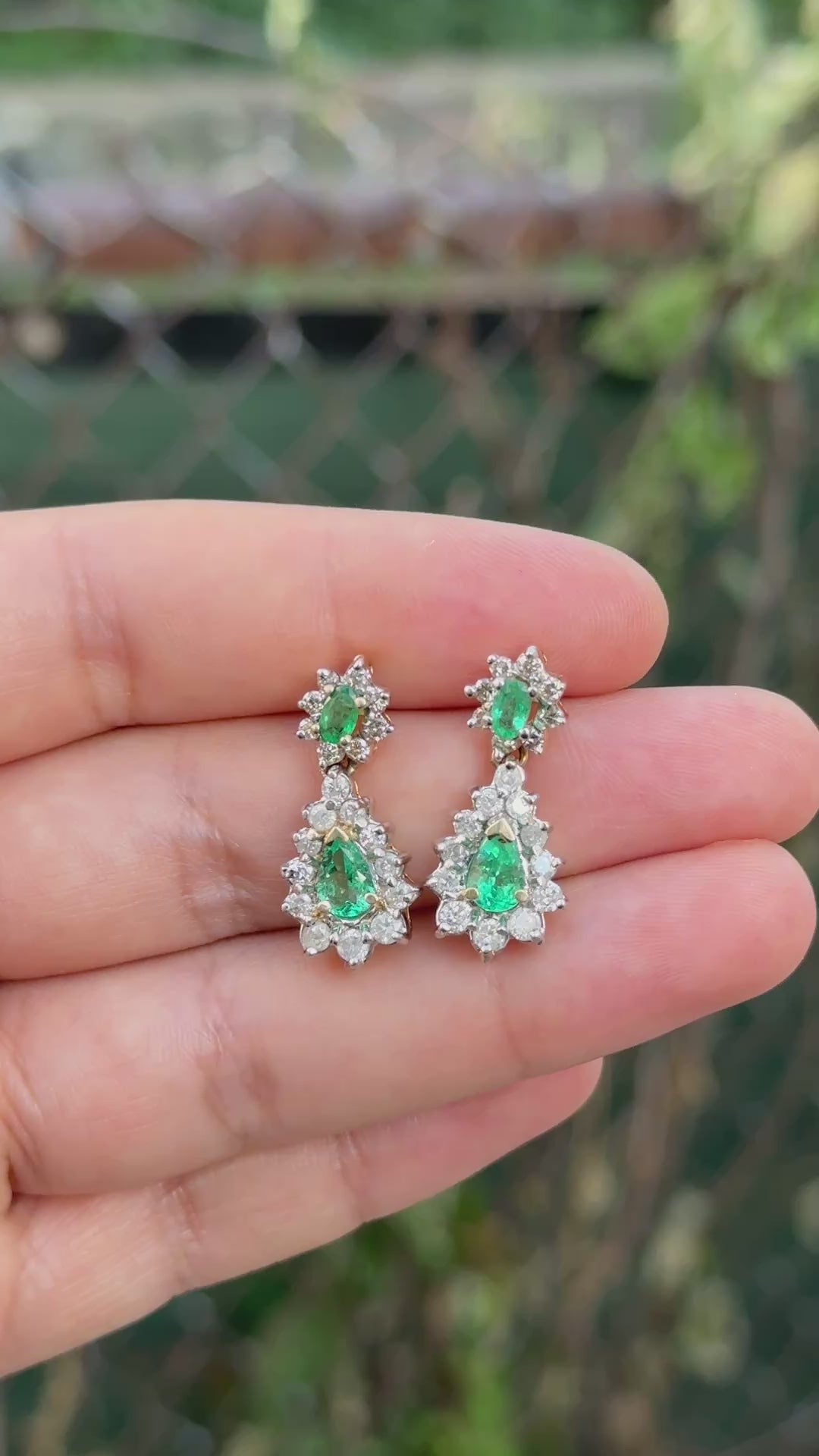 IGI Certified 1.70 CTW Natural Emerald & 2.00 CTW Diamond Drop Earrings in 14K