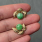 IGI Certified 14K Yellow Gold Jadeite Floral Earrings | 7.00ct Green Jade