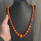 Fabulous Antique Amber Beaded Necklace Round Beads 38.65 Grams
