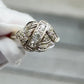 IGI Certified Art Deco 14K White Gold Old European Diamond Ring 0.55 CTW