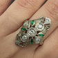 Art Deco 18K White Gold Diamond Ring – IGI Certified, 0.33ct Natural Diamonds