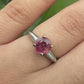 Natural Ruby & Diamond Ring 14K White Gold  IGI Cert Ring Size 6