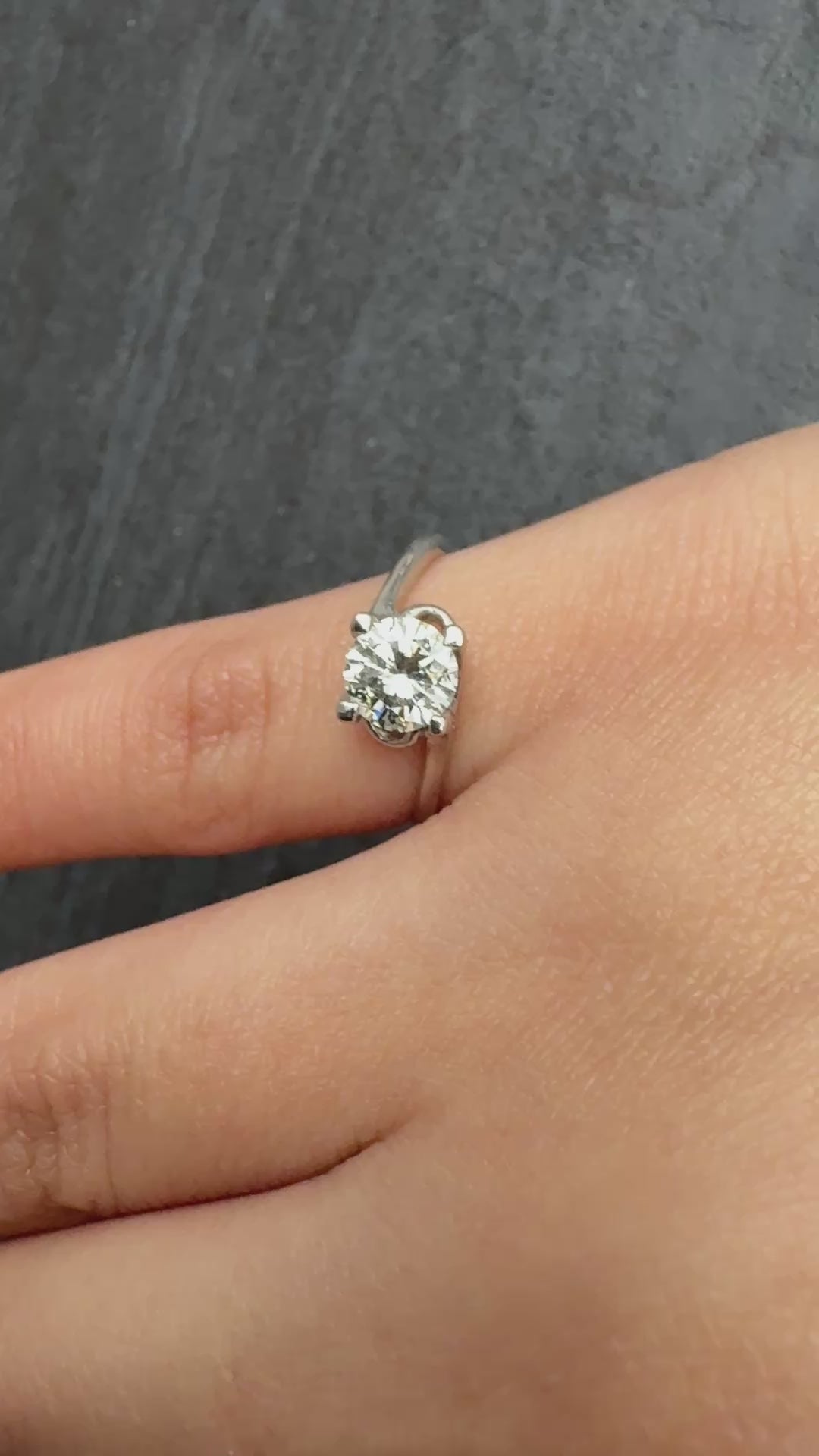 18K White Gold Solitaire Diamond Ring – 0.75 Carat, IGI Certified, Size 5