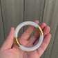 Superb Antique Jade and 14K Gold Hinged Bangle Bracelet