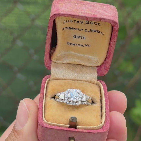 14K White Gold Halo Diamond Engagement Ring 1.47 TCW IGI Certified