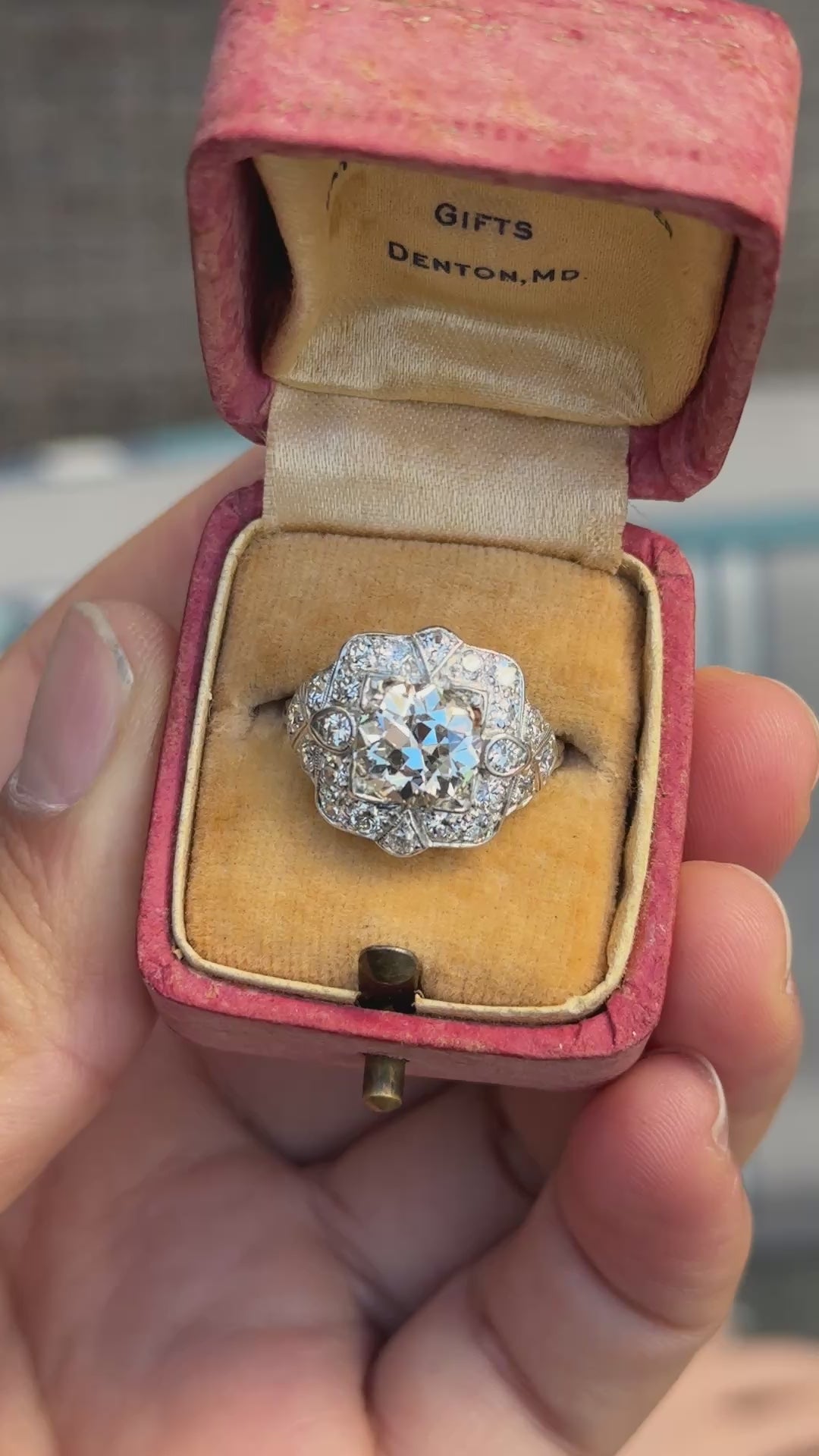IGI Certified 3.10 ctw Art Deco Antique Diamond Engagement Ring Platinum