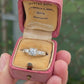 Mid-Century Vintage 14K Yellow & White Gold 3-Stone Diamond Ring | IGI Certified
