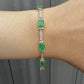 14K Yellow Gold Bracelet 6.03ct Emeralds & 0.93ct Diamond Accents 7 Inches