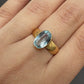 Antique 1800s 18K Yellow Gold Ring w/ Blue Lab-Grown Spinel – Oval Brilliant