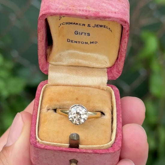 GIA Certified 1.38 Carat Antique Art Deco Period Solitaire Ring Size 6