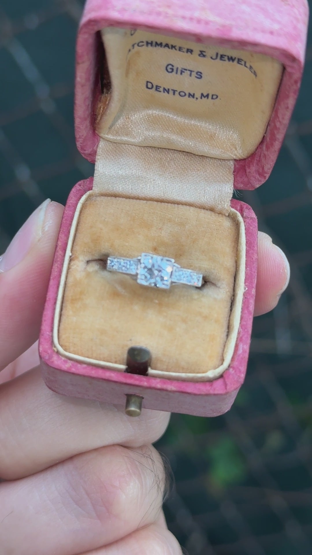 Antique Art Deco 0.65ctw Platinum Old European Cut Diamond Ring IGI Cert Size 5