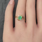 14K Yellow Gold Emerald & Diamond Ring 0.75 Carat Emerald IGI Certified