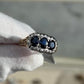 IGI Certified 14K Yellow & White Gold Sapphire Diamond Ring 1.96 CTW Size 8