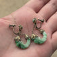 Vintage Carved Jade & Silver Filigree Screw-Back Earrings – 8.66g