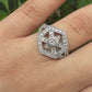 IGI Certified 14K White Gold Geometric Diamond Ring – 0.75 TCW, Size 8