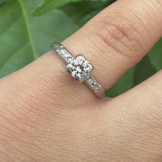 Platinum Diamond Ring With IGI Certificate Natural Diamonds Size 5