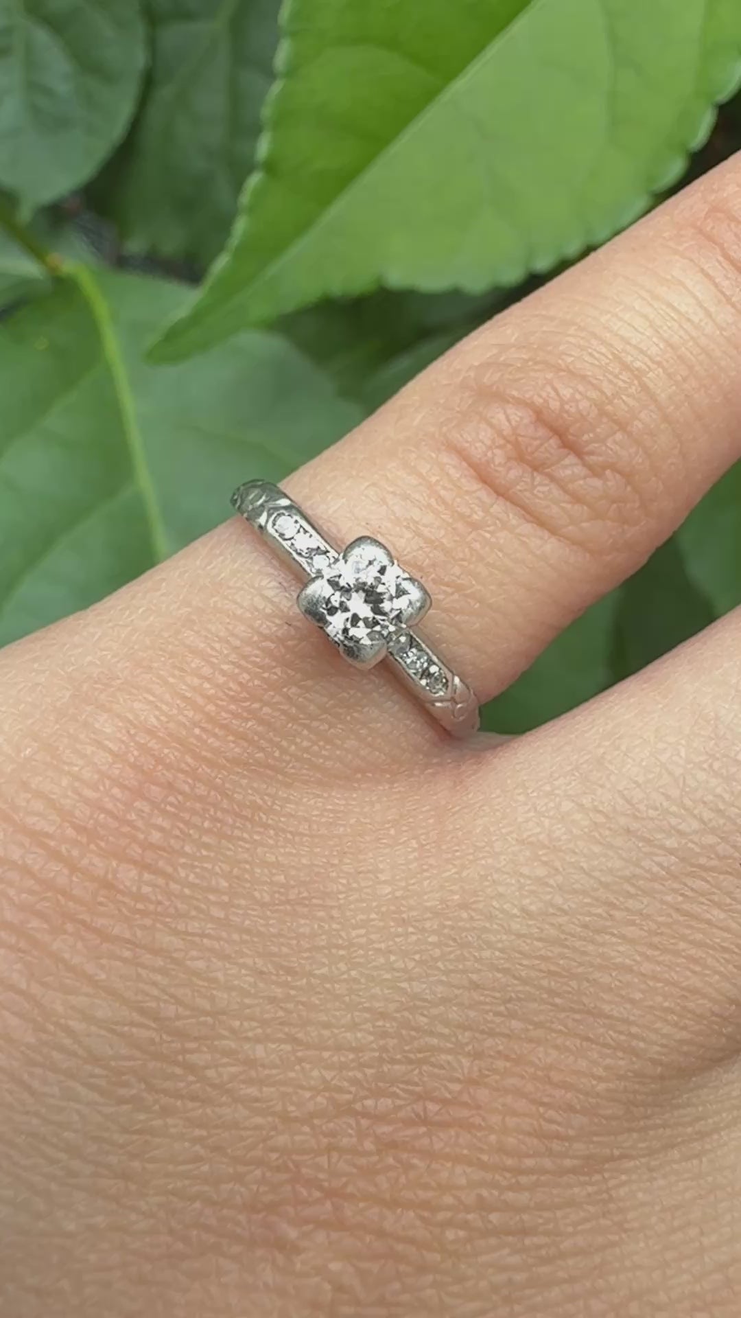 Platinum Diamond Ring With IGI Certificate Natural Diamonds Size 5
