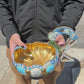 Extremely Gorgeous And Large Russian Enamel Silver Kovsh