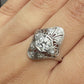 Art Deco Platinum Diamond Ring .50 Carats Center Stone Ring Size 8.75 IGI Cert.