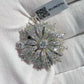 IGI Certified 3.22ctw Natural Diamond Platinum Art Deco Sunburst Pendant Brooch