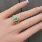 14K Yellow Gold Emerald & Diamond Cluster Ring, IGI Certified, 6.06g