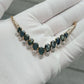 IGI Certified 14K Yellow Gold & Platinum Sapphire Diamond Necklace 19.00 CTW