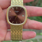 Rare Vintage Patek Philippe 3604/1 18K Yellow Gold Cushion Burgundy Dial - Uncut