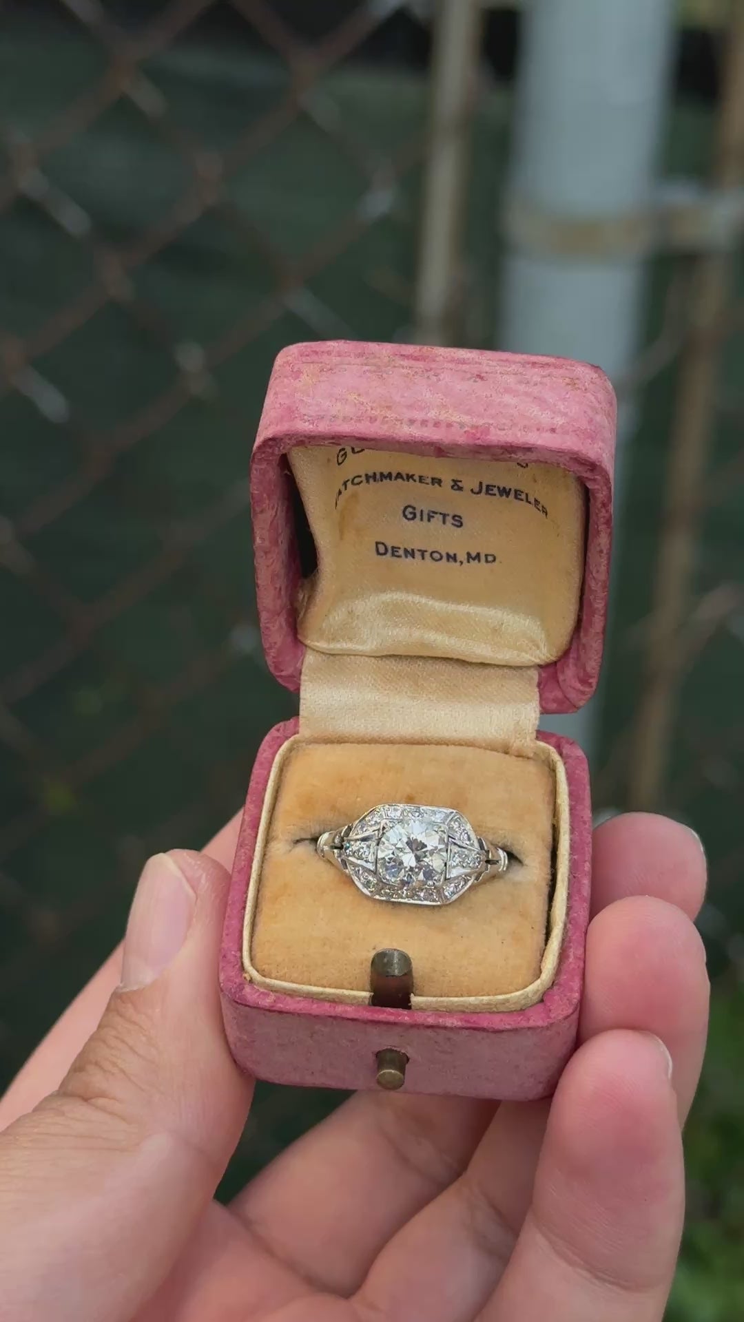 GIA Cert Art Deco Period Platinum 1.18 Carat Diamond Engagement Ring