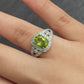14K White Gold Peridot & Diamond Ring – Size 5.5 3.79 Grams