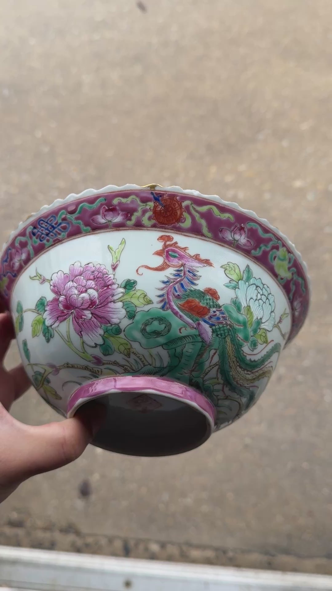 Rare Antique Chinese Peranakan Nonya Straits Porcelain Bowl
