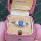 GIA 1.54ct Burma No Heat Sapphire With Old European Cut Diamonds 18K Gold Ring