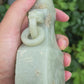 Large Antique Chinese Archaistic Hand-Carved Jade Covered Vase