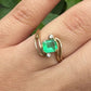 14K Yellow Gold Emerald & Diamond Ring .75 Carat Emerald IGI Certified Size 5.75