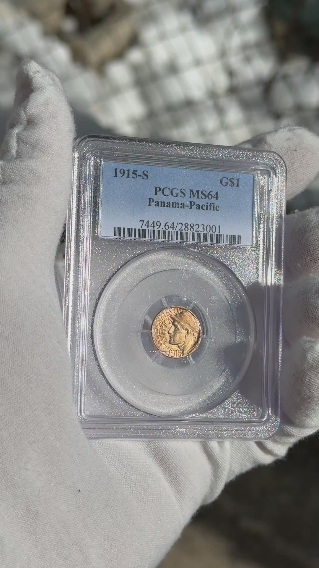 1915-S Panama-Pacific Gold $1 PCGS MS64 Commemorative Coin San Francisco Mint