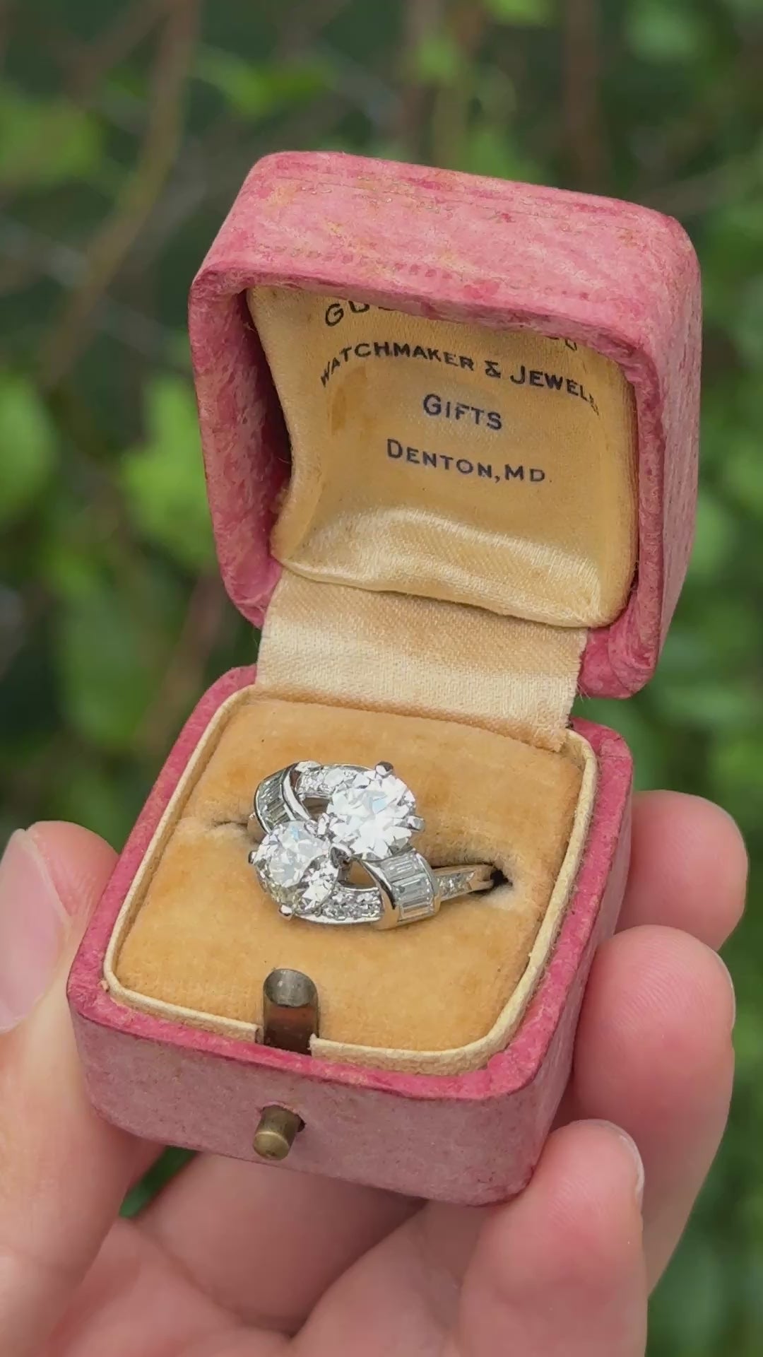 Fine Art Deco Period 2.47 Carats GIA Toi et Moi Diamond Engagement Ring