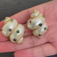 Gorgeous Pair Of 14K Maz Seashell Earrings