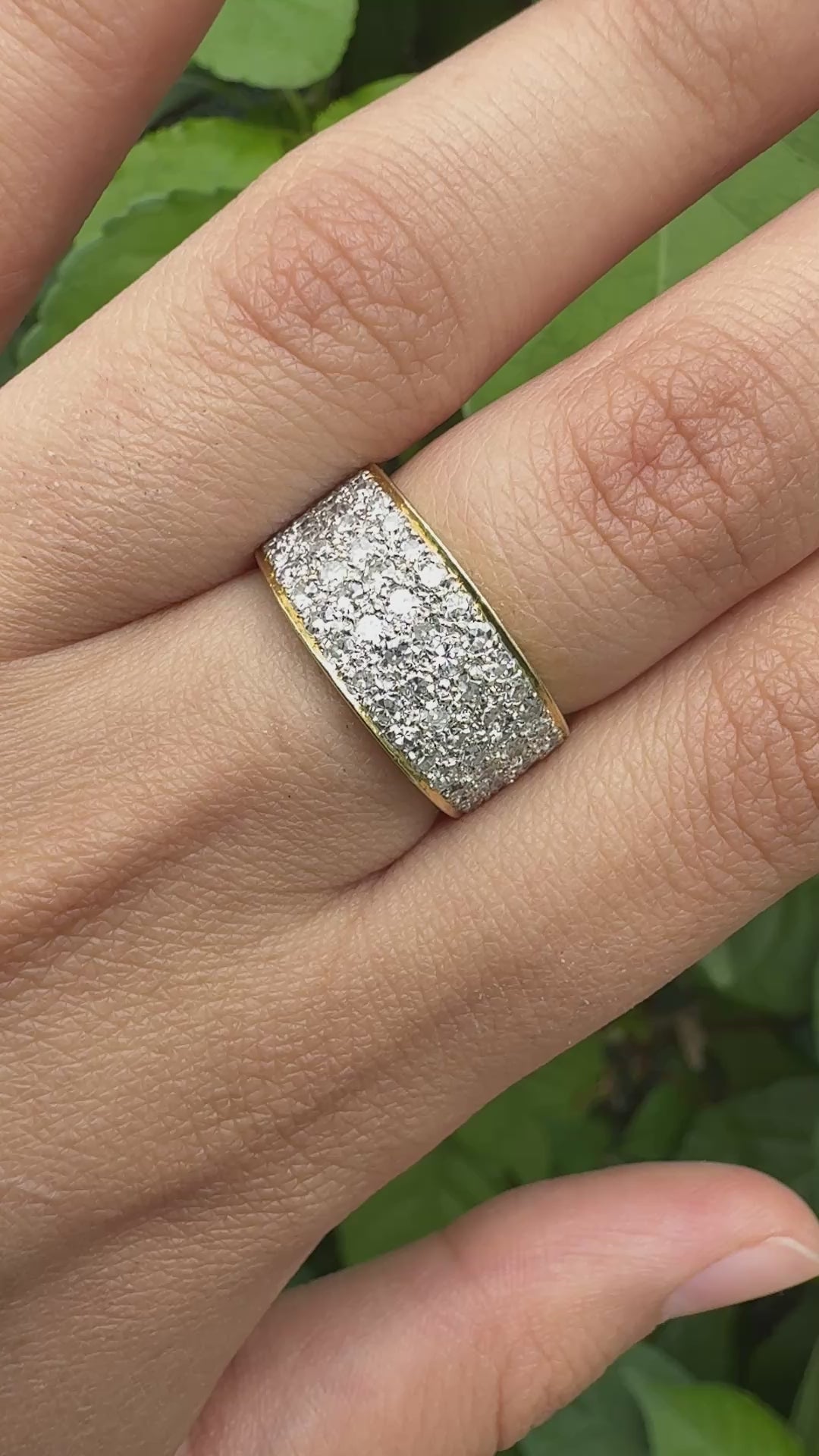 14K Yellow Gold Natural Diamond Band Ring 1.70 Carats IGI Certified