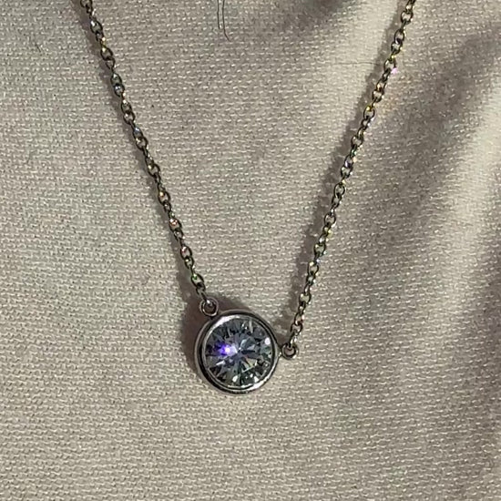 Tiffany & Co. .59ct F VVS2 Diamonds By The Yard Necklace Platinum Serialized