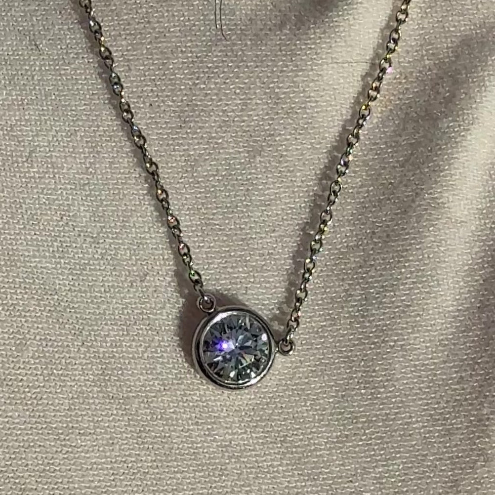Tiffany & Co. .59ct F VVS2 Diamonds By The Yard Necklace Platinum Serialized