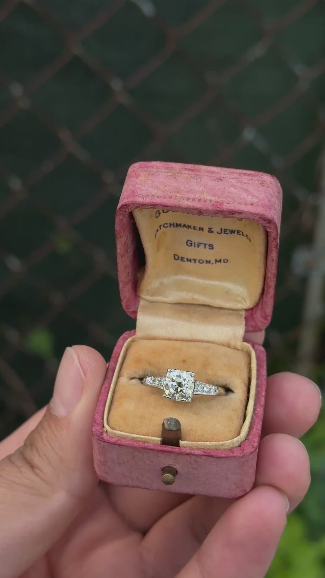 Art Deco 1.37 CTW Old Euro Diamond Engagement Ring 14K White Gold With IGI Cert.