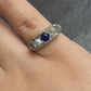 Beautiful Art Deco Period Diamond & Sapphire Ring With Old Euro Diamonds