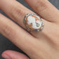 Antique 14K White Gold Habille Diamond Lady Cameo Ornate Filigree Ring 7.25
