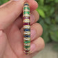18K Yellow Gold Ruby, Sapphire, Emerald, Diamond Hinged Bangle Bracelet 9.00 TCW