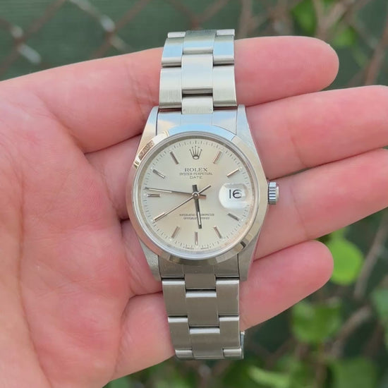 Rolex Oyster Perpetual Date 15200 Silver Dial Stainless Steel - Full Set B+P