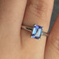 Elegant Platinum Emerald-Cut Tanzanite Solitaire Ring – 0.70 Carats Size 6