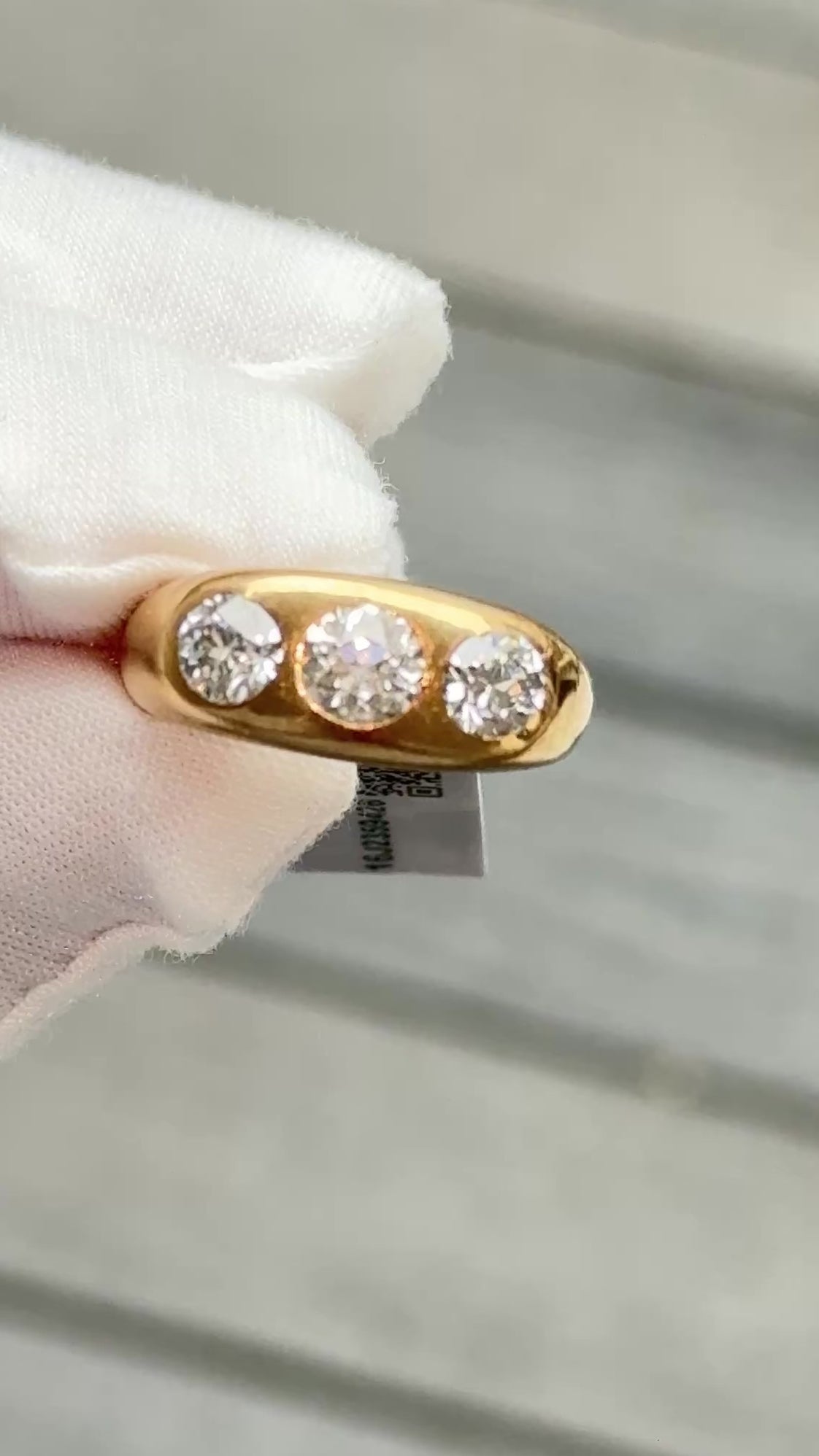 IGI Certified Art Deco Gypsy 14K Gold Old European Cut Diamond Ring 1.80 CTW