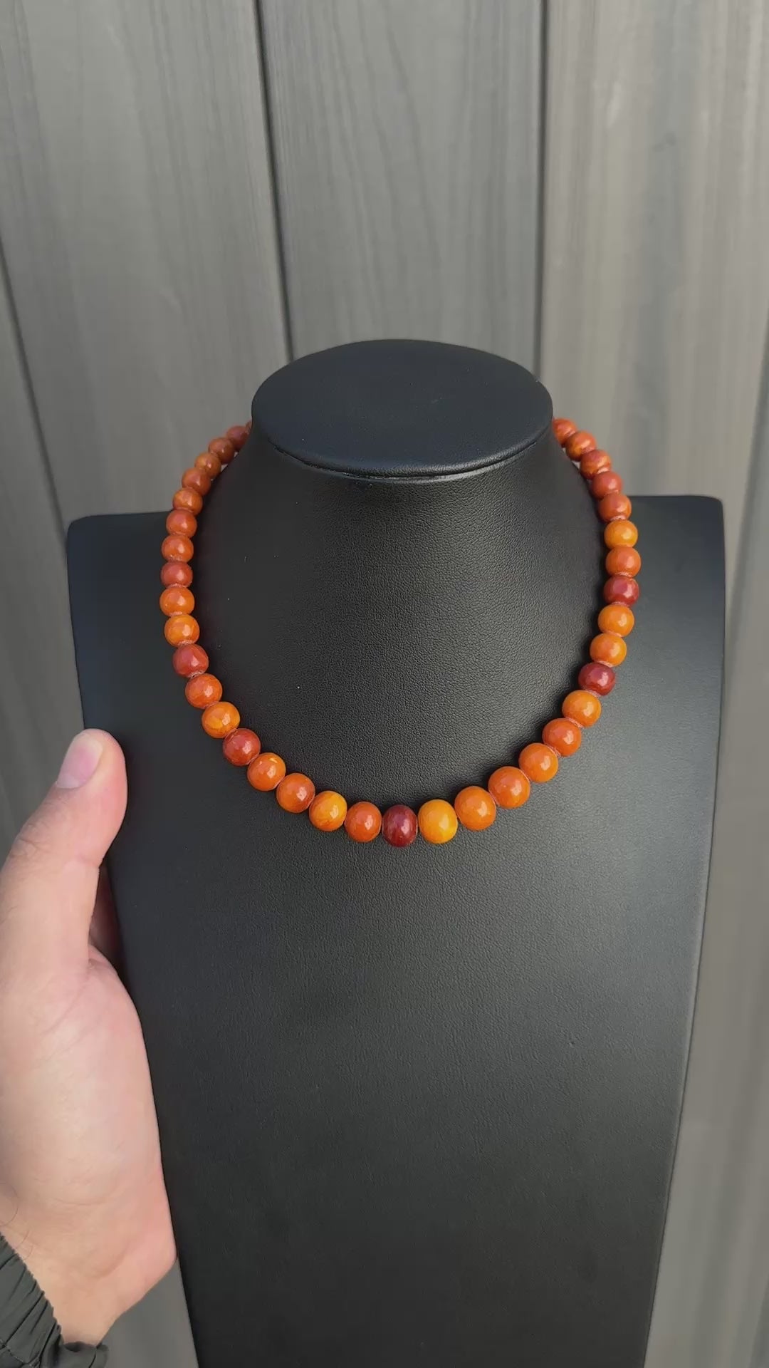 Gorgeous Antique Butterscotch Amber Necklace Ottoman Beads 15.17 Grams